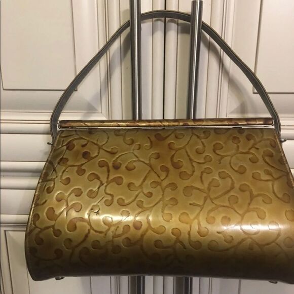 Handbags - VINTAGE TAPESTRY BOX PURSE CLUTCH WITH METAL